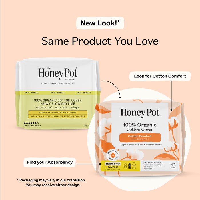 Organic Cotton Comfort Cover Heavy Flow Daytime Pads
