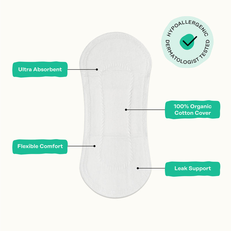 Organic Cotton Cover Cooling Herbal Infusion Regular Liners