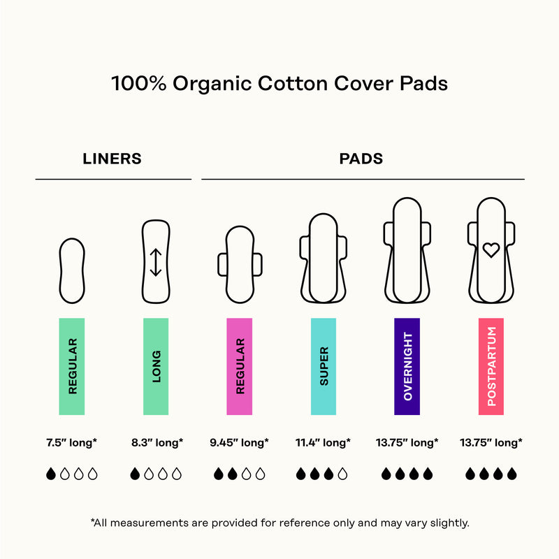 Organic Cotton Cover Cooling Herbal Infusion Regular Liners