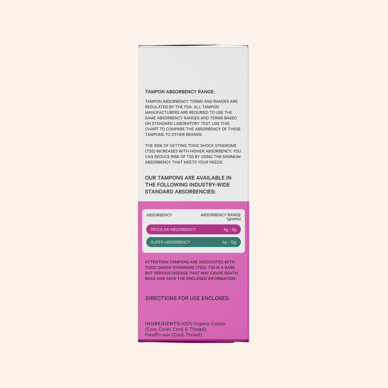 Organic Cotton Core Regular Tampons