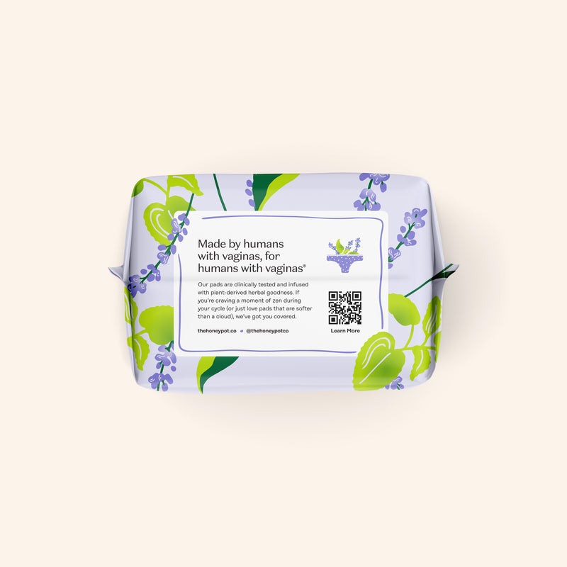 Organic Cotton Cover Calming Herbal Infusion Regular Pads With Wings
