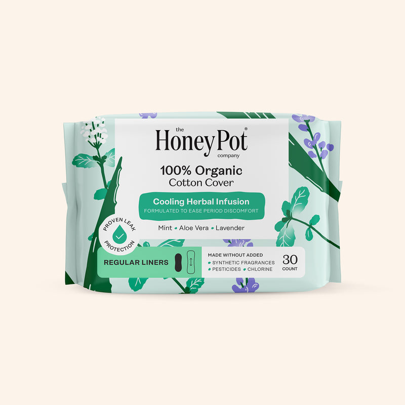 Organic Cotton Cover Cooling Herbal Infusion Regular Liners