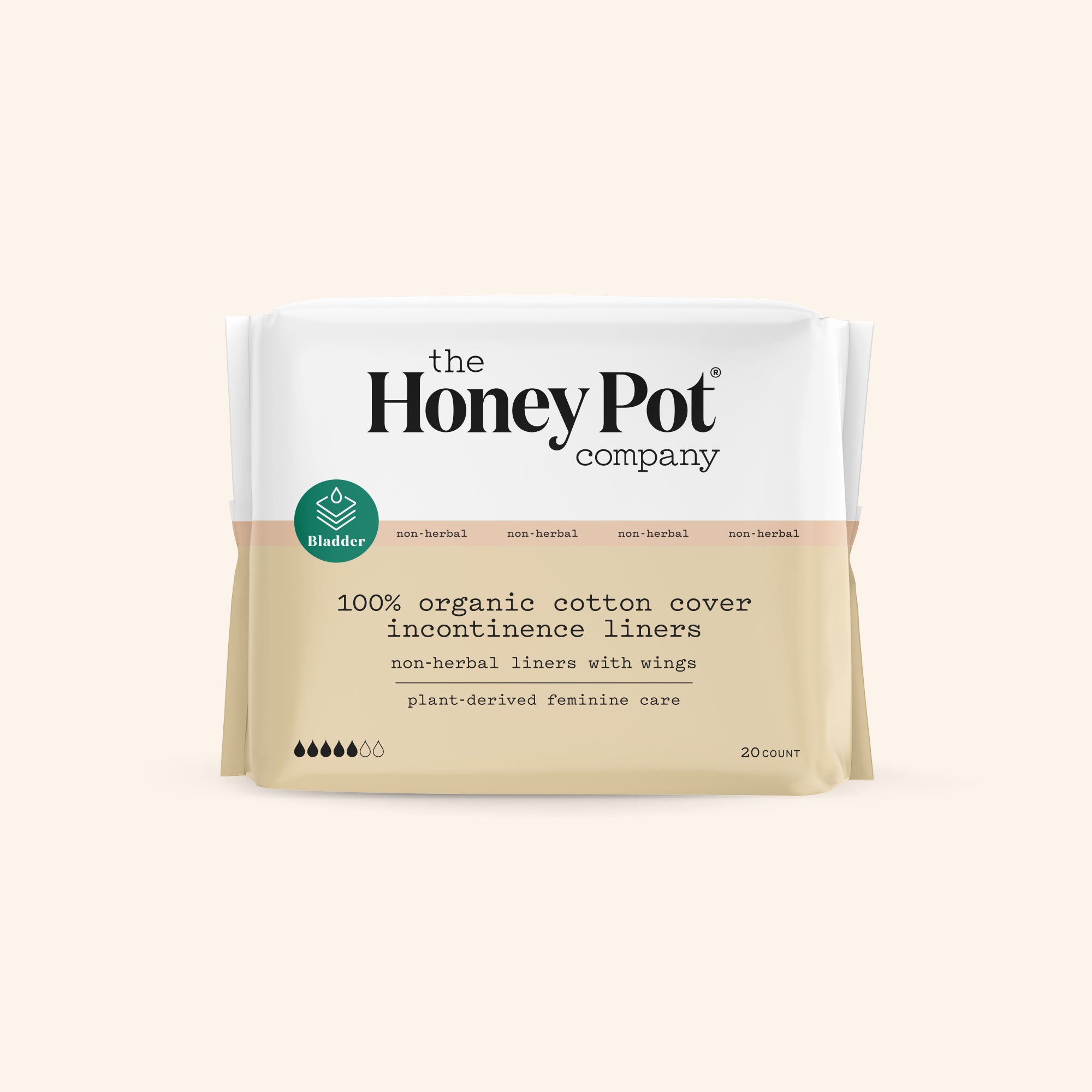 Unscented Incontinence Panty Liners with Wings – The Honey Pot - Feminine  Care