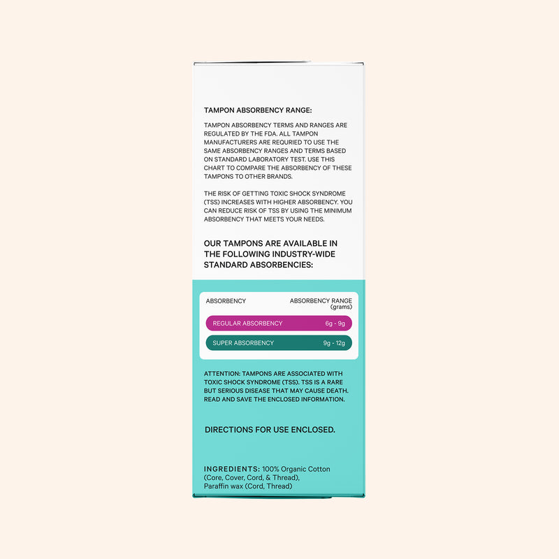 Organic Cotton Core Super Tampons
