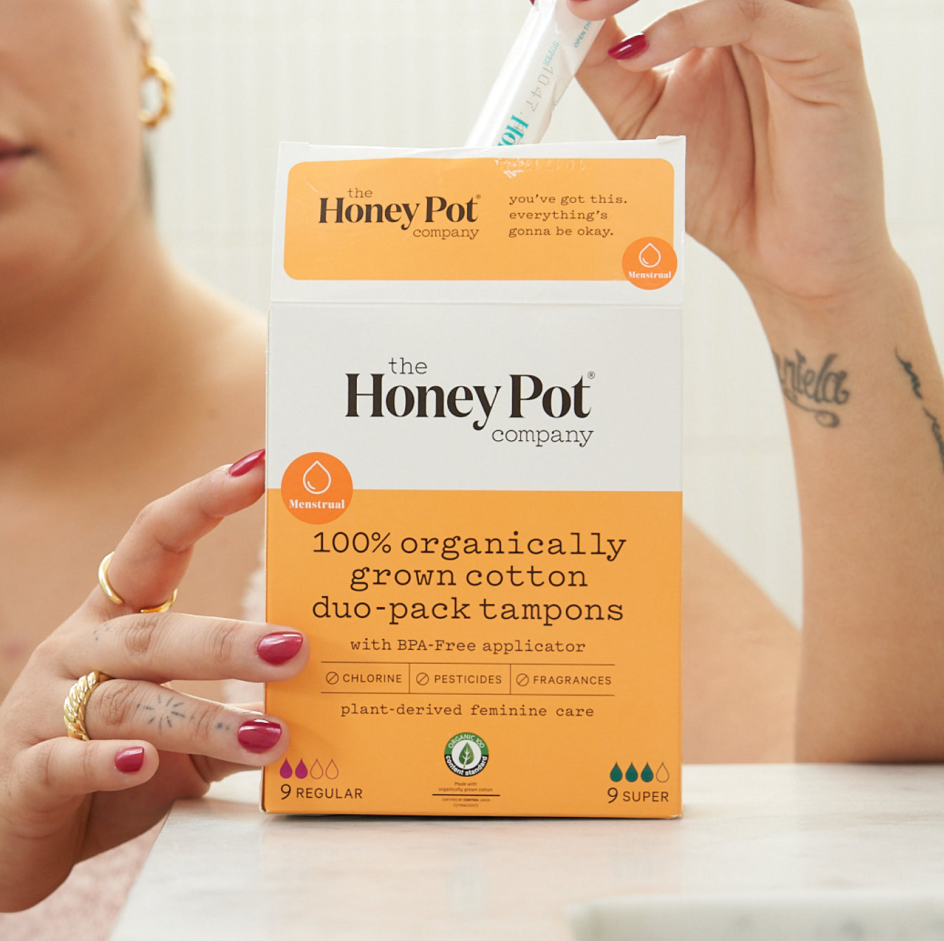 Organic Regular Tampons  Hypoallergenic Unscented Tampons – The Honey Pot  - Feminine Care