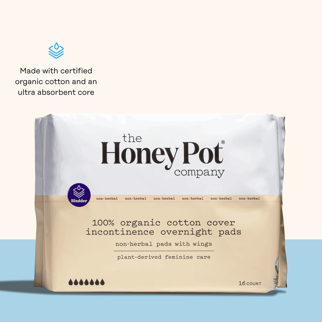Honey Pot Organic Cotton Cover Overnight Incontinence Pads The Honey Pot Feminine Care 