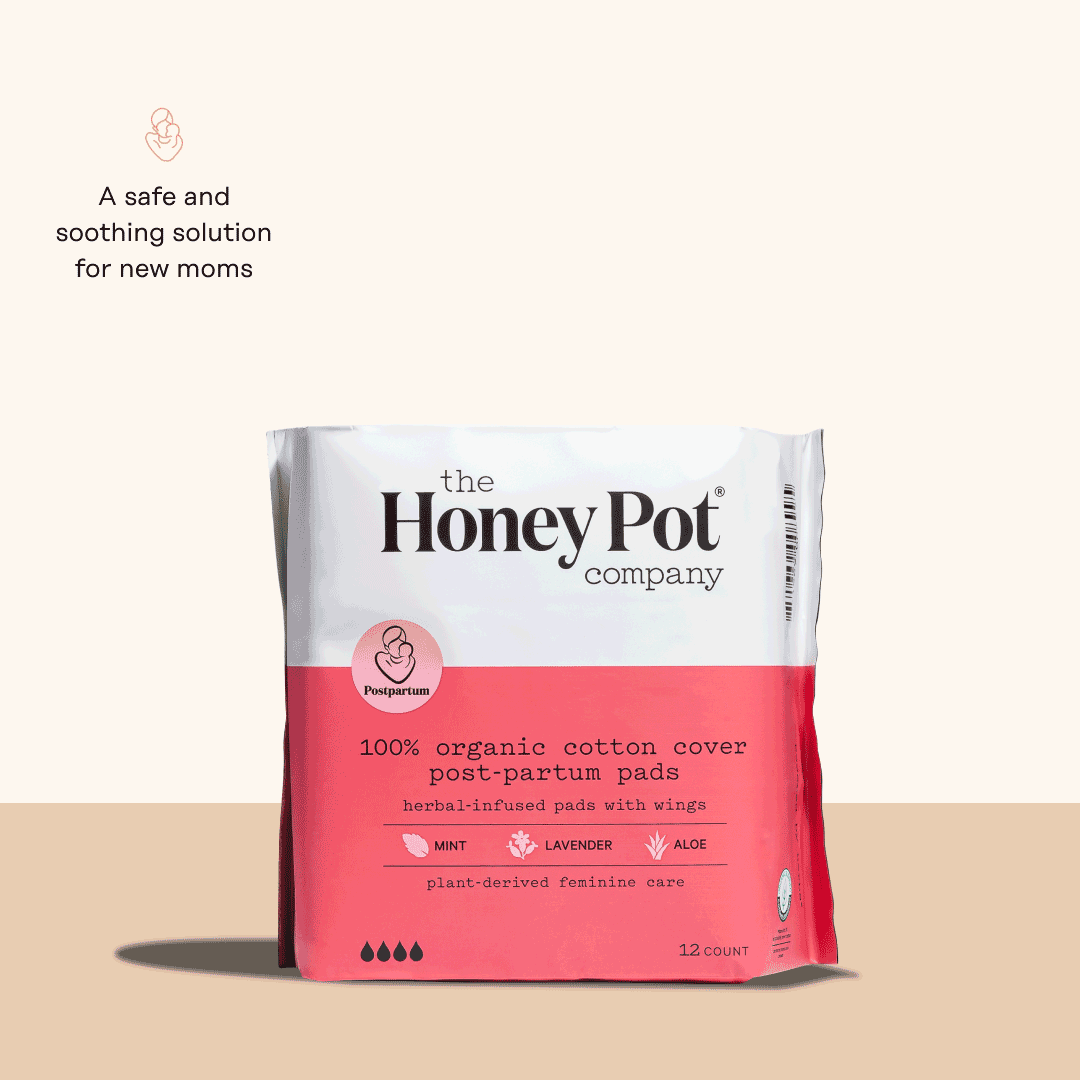  The Honey Pot Company - Herbal Heavy Flow Pads w/Sensitive  Wipes & Wash Bundle - Great Postpartum Essentials Kit - Super Absorbant Pads,  Fragrance Free Feminine Wash and Wipes : Health
