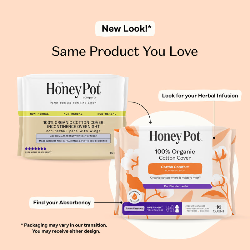 Incontinence 100% Organic Cotton Comfort Cover Nighttime Pads