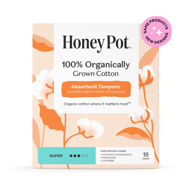 Super 100% Organically Grown Cotton BPA Free Plastic Applicator Tampons