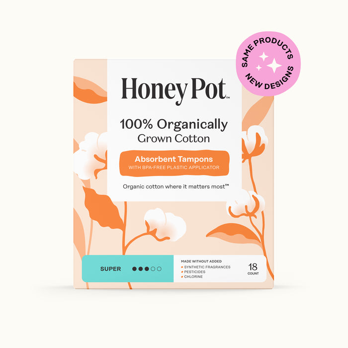 Super 100% Organically Grown Cotton BPA Free Plastic Applicator Tampons