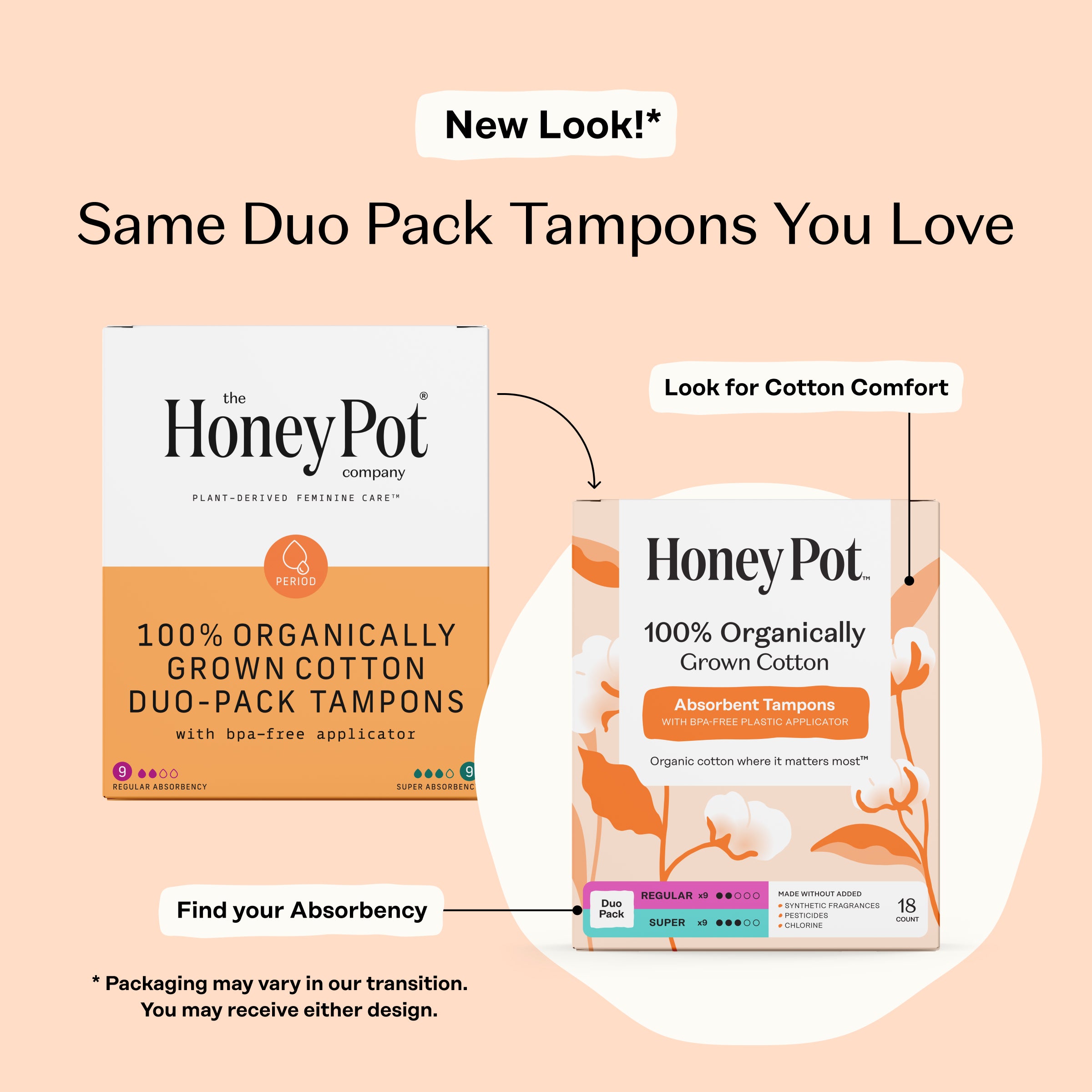 Natural Organic Cotton Core Tampon Variety Pack | The Honey Pot