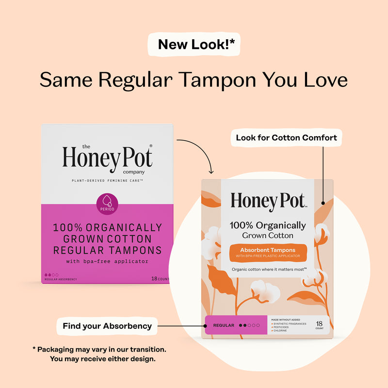 Organic Cotton Core Regular Tampons