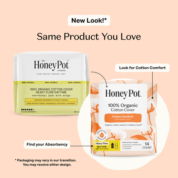 Organic Cotton Comfort Cover Heavy Flow Daytime Pads