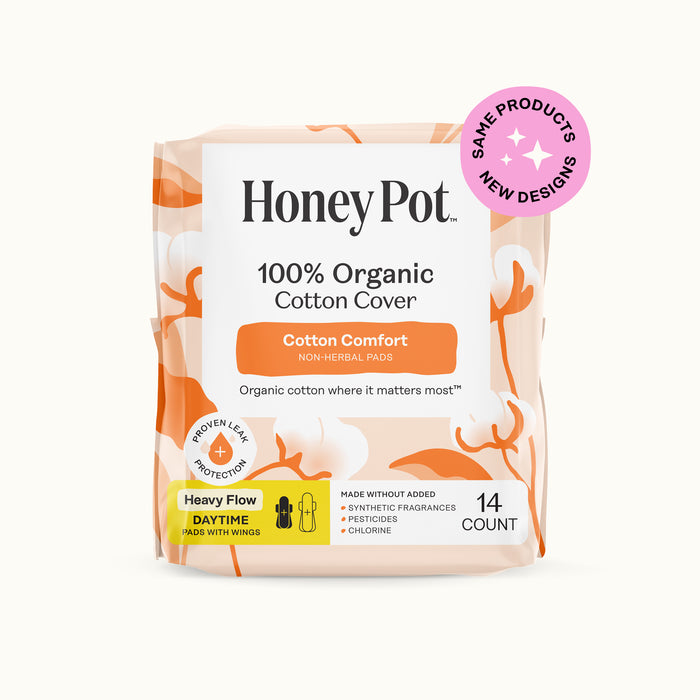 Organic Cotton Comfort Cover Heavy Flow Daytime Pads