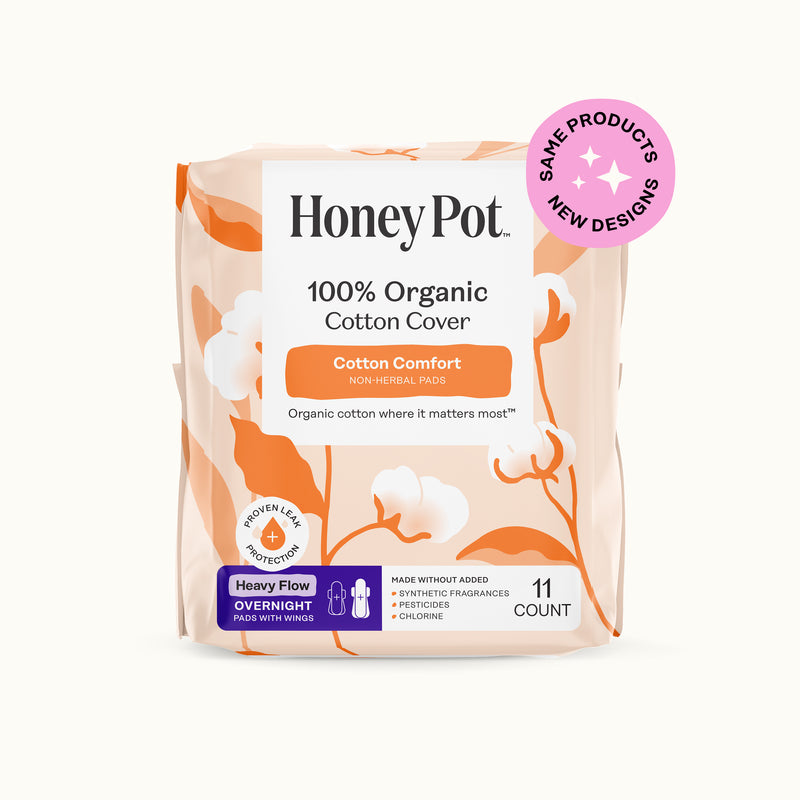 Organic Cotton Comfort Cover Heavy Flow Overnight Pads