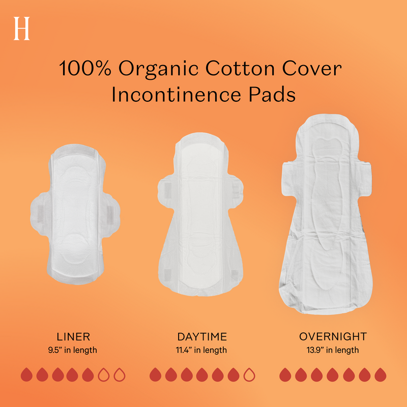 Organic Cotton Cover Herbal Incontinence Pantiliners with Wings