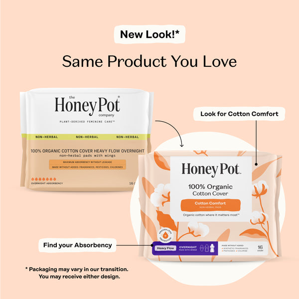 Organic Cotton Comfort Cover Heavy Flow Overnight Pads