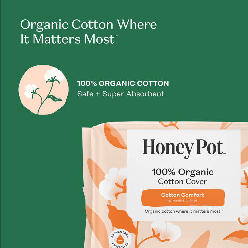 Organic Cotton Comfort Cover Heavy Flow Overnight Pads