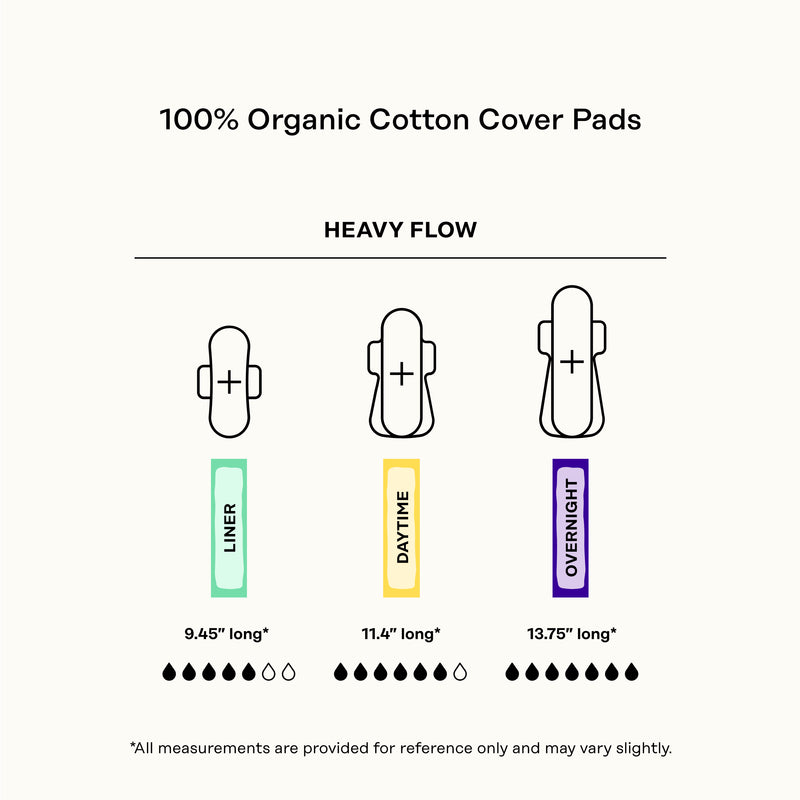 Organic Cotton Comfort Cover Heavy Flow Overnight Pads