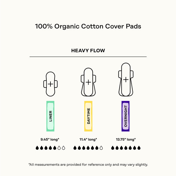 Organic Cotton Comfort Cover Heavy Flow Daytime Pads
