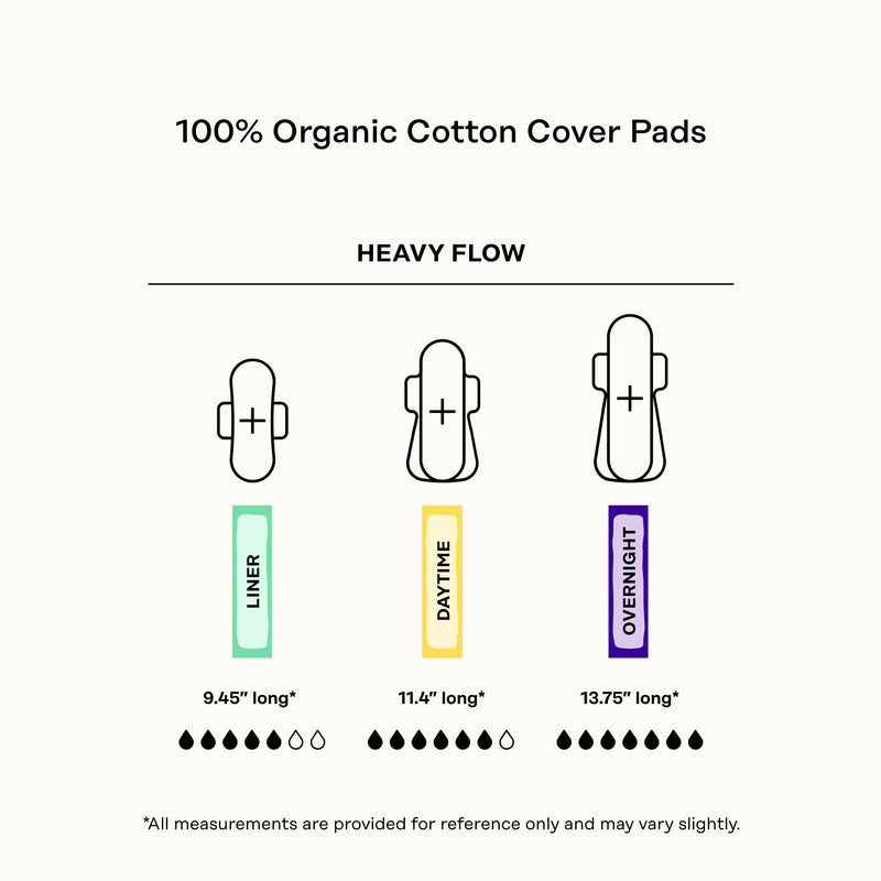 Organic Cotton Cover Cooling Herbal Infusion Heavy Flow Daytime Pads