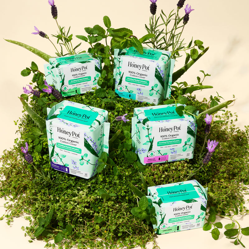 Organic Cotton Cover Cooling Herbal Infusion Regular Pads
