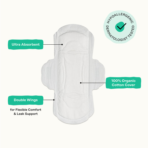 Organic Cotton Cover Cooling Herbal Infusion Regular Pads