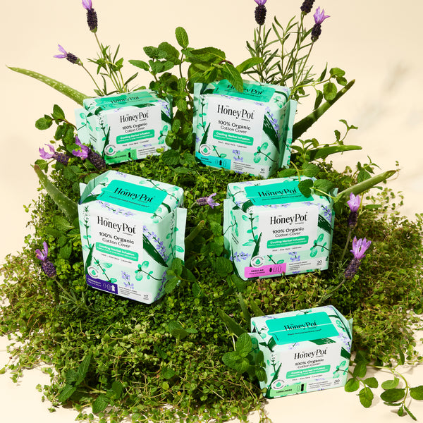 Organic Cotton Cover Cooling Herbal Infusion Regular Liners
