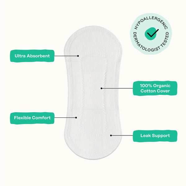 Organic Cotton Cover Cooling Herbal Infusion Regular Liners
