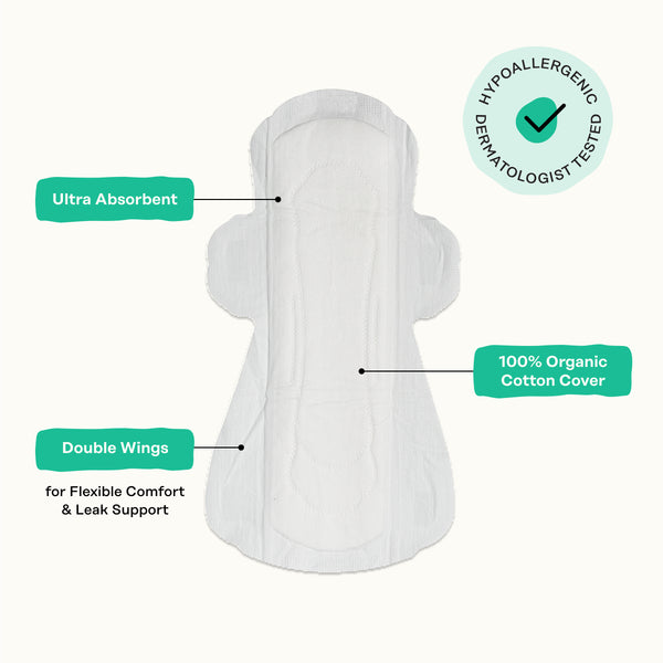 Organic Cotton Cover Cooling Herbal Infusion Super Pads