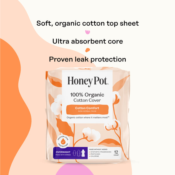 Organic Cotton Comfort Cover Overnight Pads