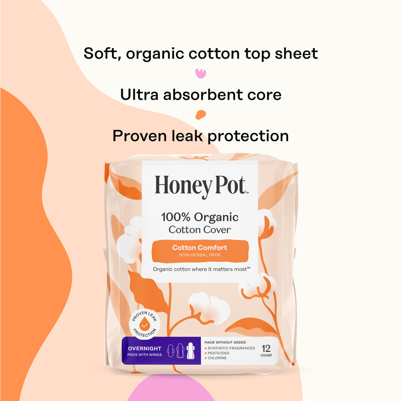 Organic Cotton Comfort Cover Overnight Pads