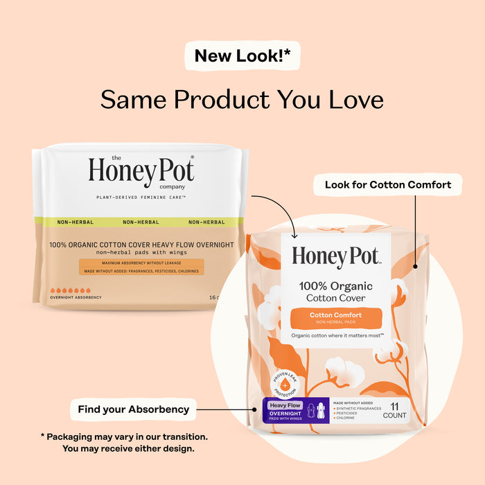 Organic Cotton Comfort Cover Heavy Flow Overnight Pads