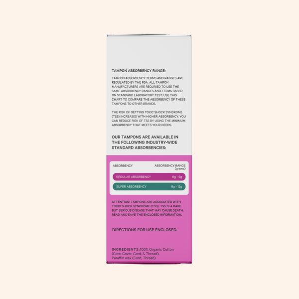 Organic Cotton Core Regular Tampons