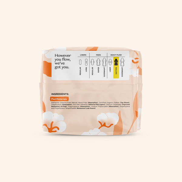 Organic Cotton Comfort Cover Heavy Flow Daytime Pads