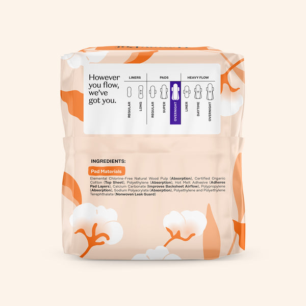Organic Cotton Comfort Cover Overnight Pads