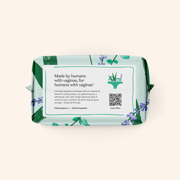 Organic Cotton Cover Cooling Herbal Infusion Heavy Flow Overnight Pads