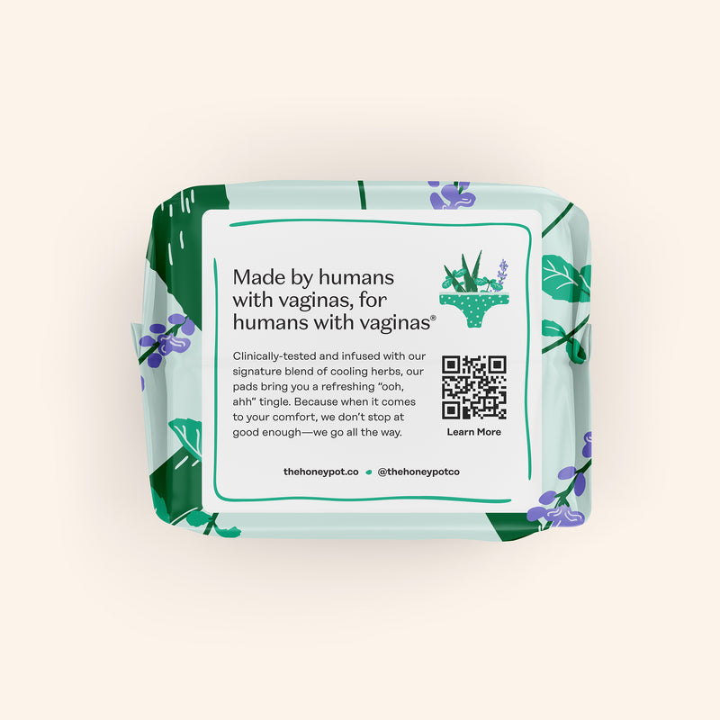 Organic Cotton Cover Cooling Herbal Infusion Heavy Flow Overnight Pads