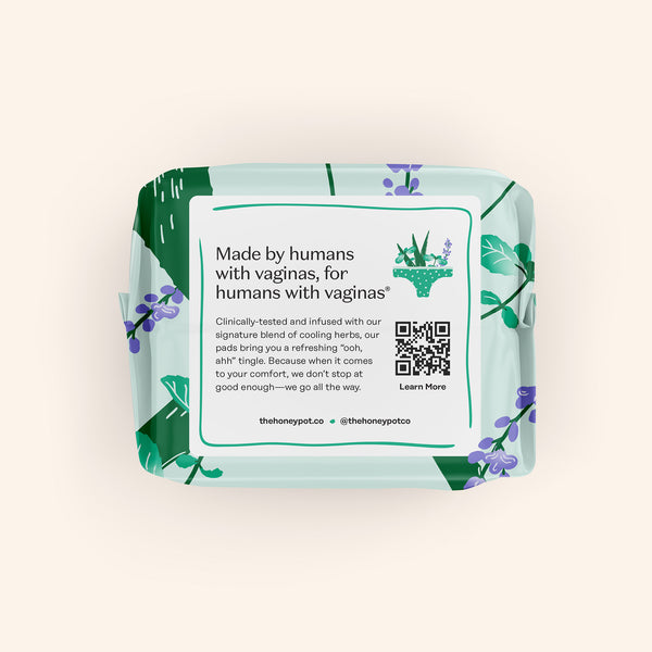 Organic Cotton Cover Cooling Herbal Infusion Overnight Pads
