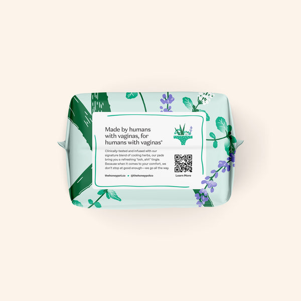 Organic Cotton Cover Cooling Herbal Infusion Regular Pads