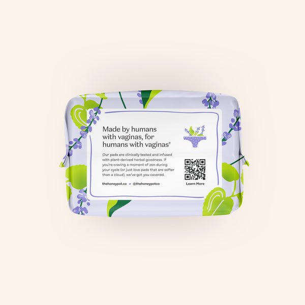 Organic Cotton Cover Calming Herbal Infusion Super Pads With Wings