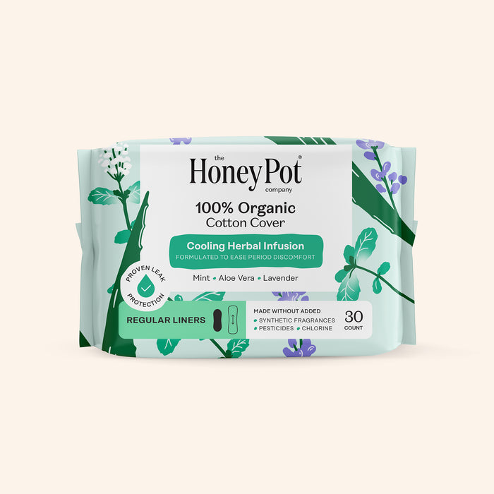 Organic Cotton Cover Cooling Herbal Infusion Regular Liners