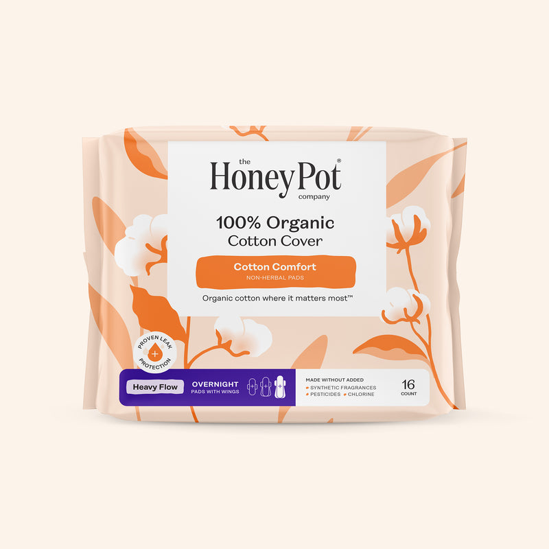 Organic Cotton Comfort Cover Heavy Flow Overnight Pads