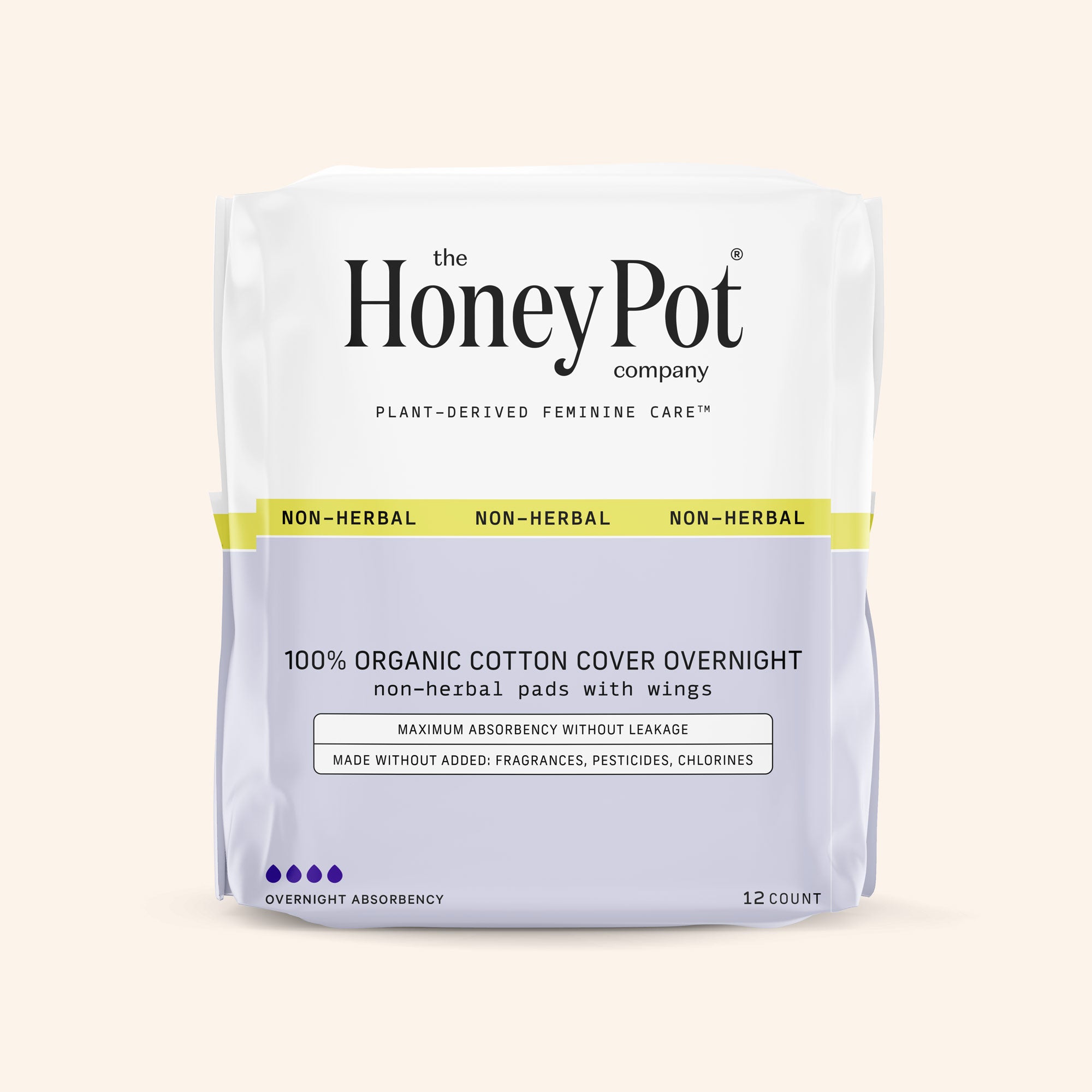 Organic Cotton Cover Non-Herbal Overnight Pads with Wings