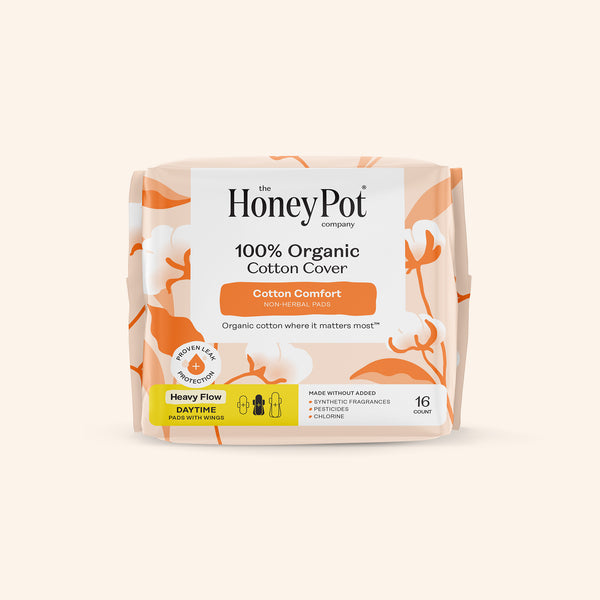 Organic Cotton Comfort Cover Heavy Flow Daytime Pads
