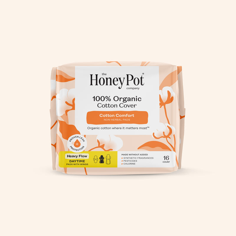 Organic Cotton Comfort Cover Heavy Flow Daytime Pads