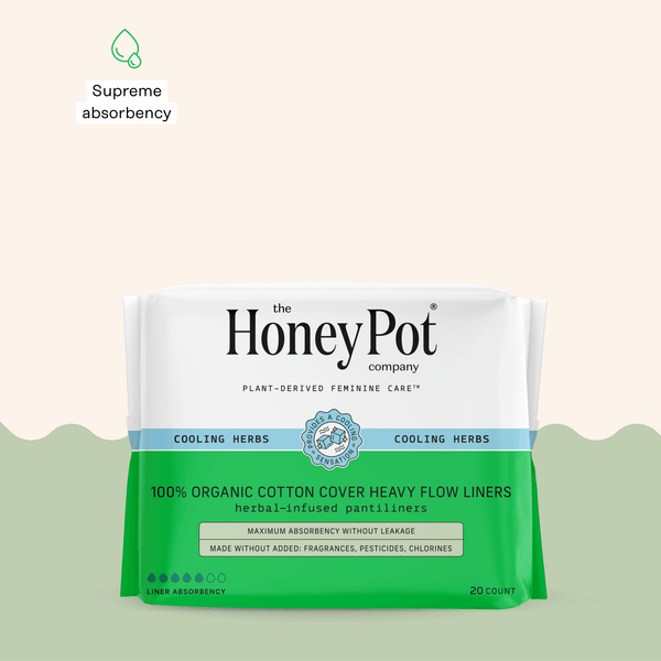 Organic Cotton Cover Cooling Herbal Infusion Heavy Flow Liners