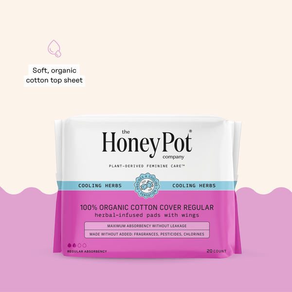 Organic Cotton Cover Cooling Herbal Infusion Regular Pads