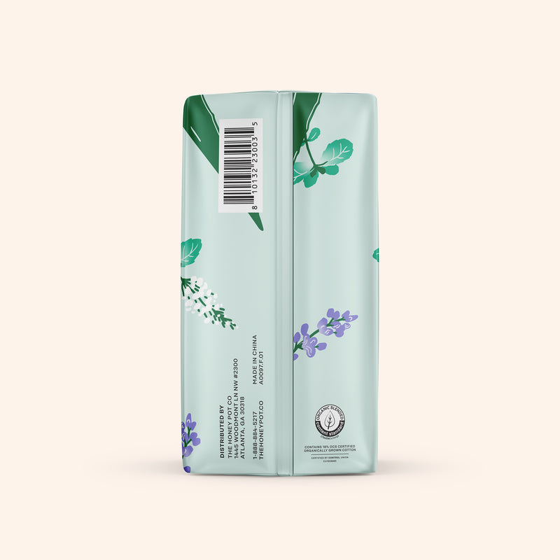 Organic Cotton Cooling Herbal Infusion Regular Liners — Medium Pack