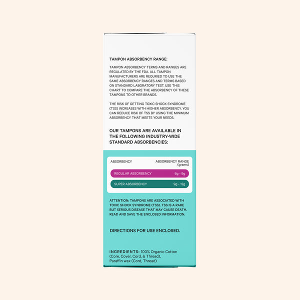 Organic Cotton Core Super Tampons